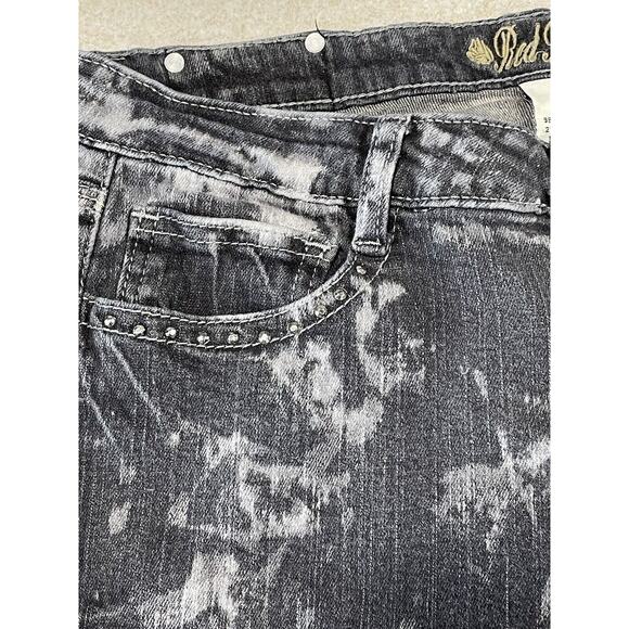 Red Rivet Jeans Black Spots/Gray Bedazzled/Embellished Pockets Women’s Size 9 - Picture 9 of 14